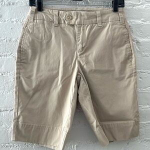 Forth & Town Womens Khaki Shorts Stretch Preppy Casual Basic Minimalist Comfort